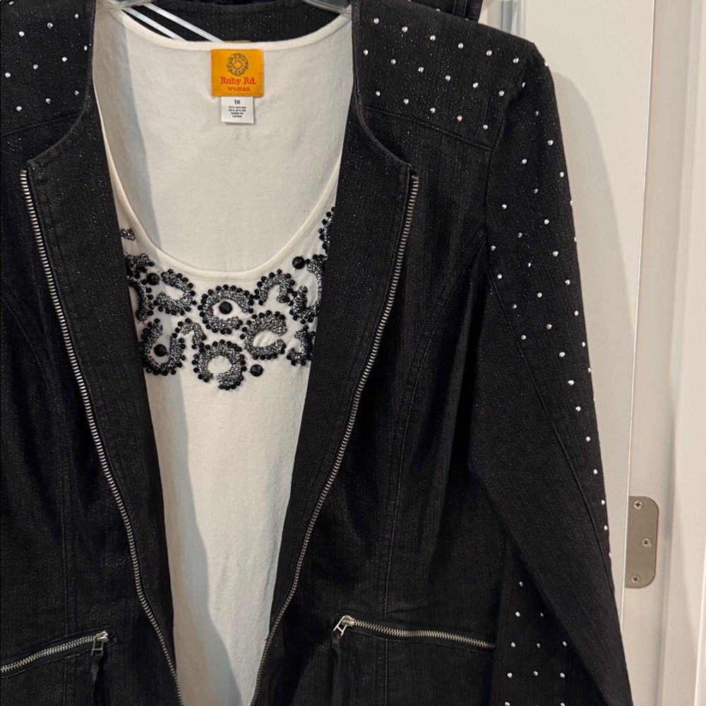 Ruby Rd. Black Studded Blazer NWT - image 3